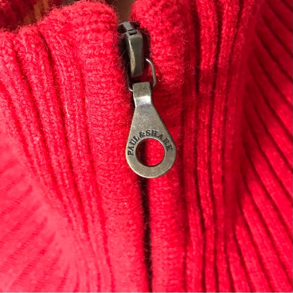 Paul & Shark 1/2 Zip Sweater Pullover Argyle Wool Red Diamond Knit Men's 2XL - Picture 4 of 12